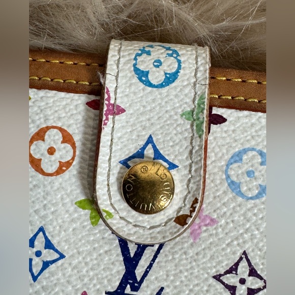 Auth Louis Vuitton Murakami Multi Color Monogram Kiss Lock Wallet Collectible - Picture 2 of 8